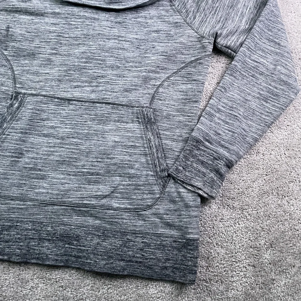 LL Bean Sweatshirt Womens Medium Grey Heathered Cozy Cowl Neck Thumbholes
